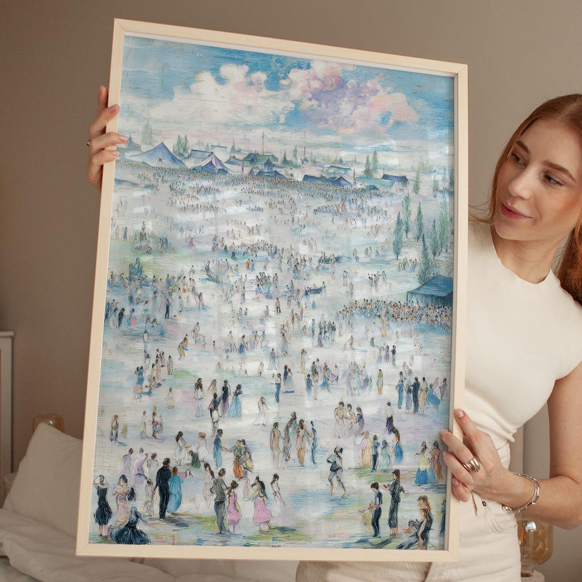 Vintage Festival Crowd Poster Print