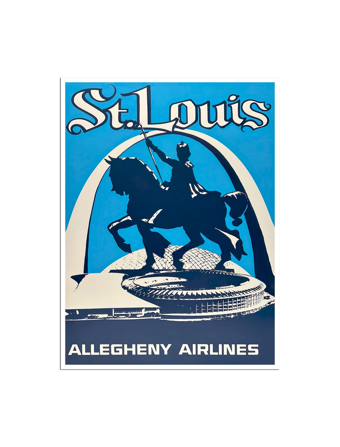 St Louis Gateway Arch Allegheny Airlines Vintage Travel Poster