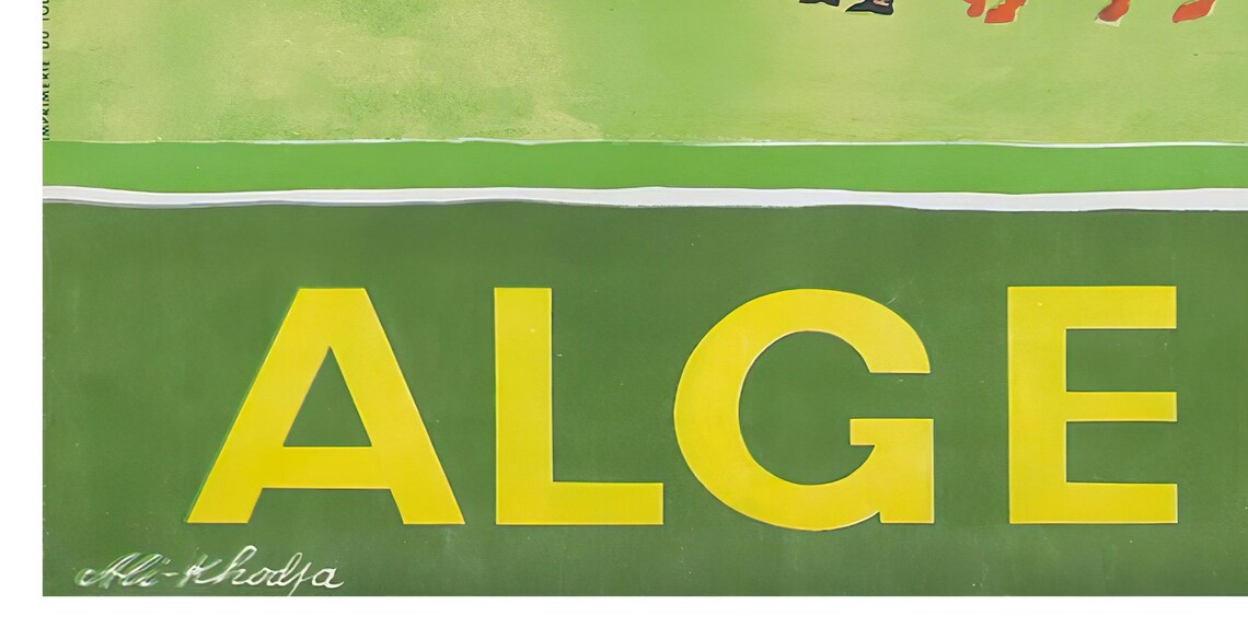 Algeria Vintage Hilltop City Camels Palms African Travel Poster - Image 2