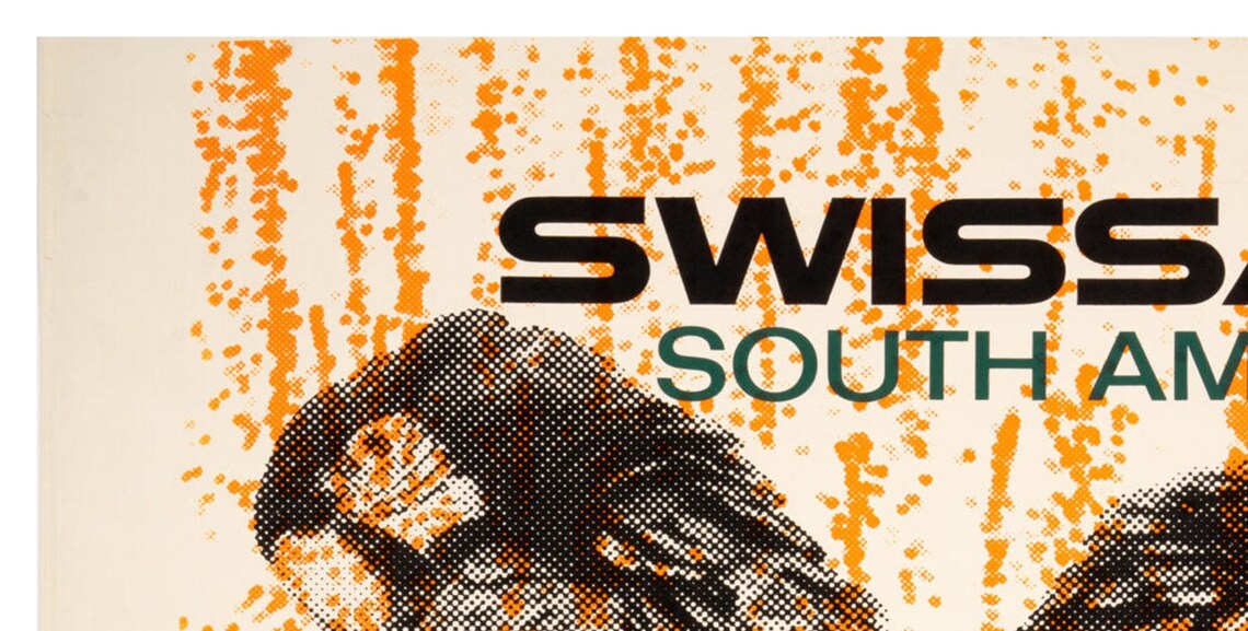 Swissair South America Vintage Travel Poster Macaw Parrot Art - Image 2