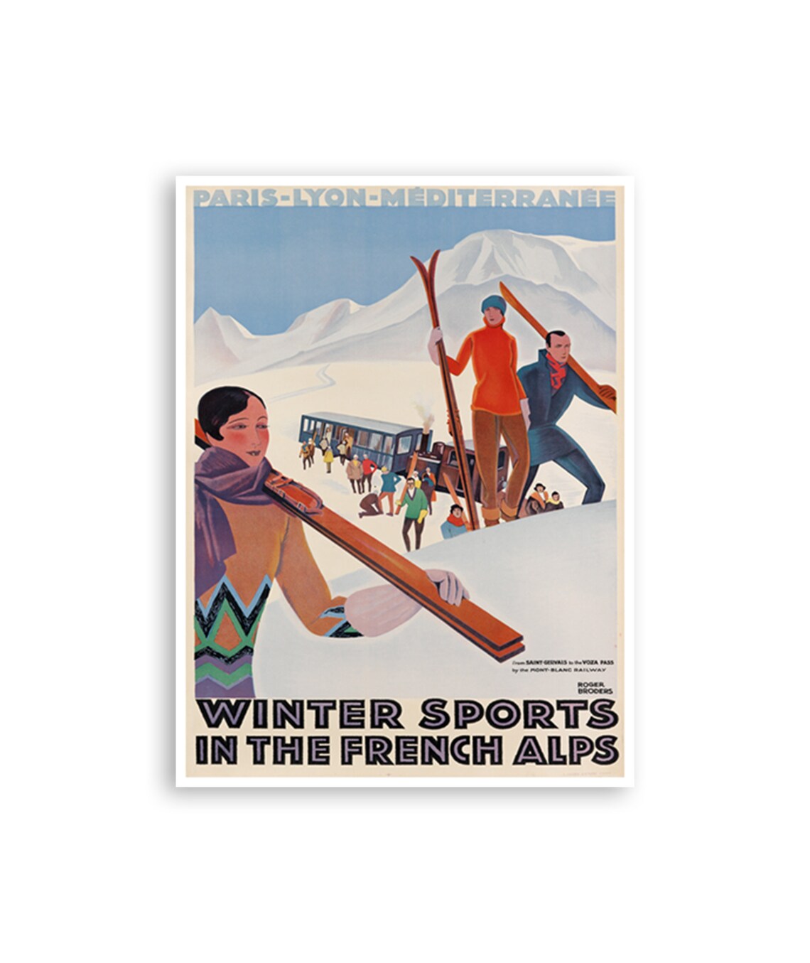 Roger Broders Winter Sports In The French Alps Vintage Ski Poster