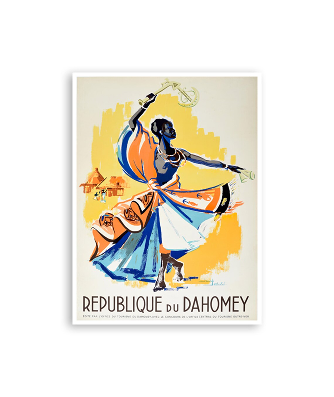 Dahomey Africa Vintage Travel Poster Print