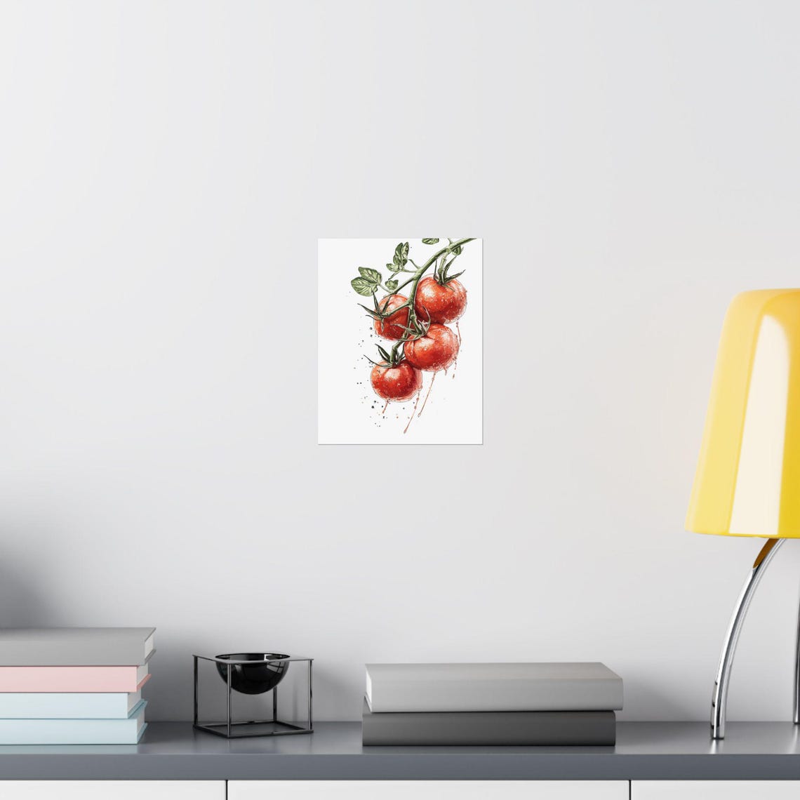 Tomatoes On The Vine Watercolor Drip Kitchen Wall Decor Poster - Image 3