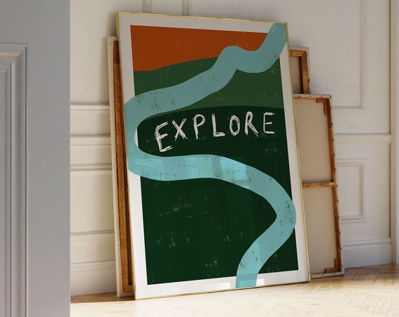 Mountain Range Hiking Adventure Art Print