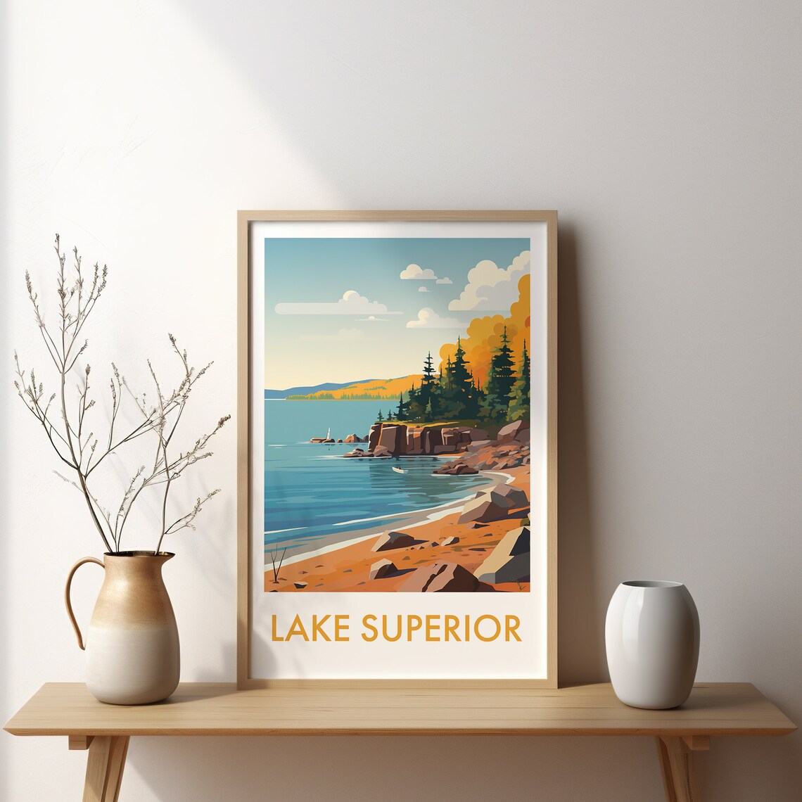 Lake Superior Travel Poster, Home Decor Art Print - Image 2