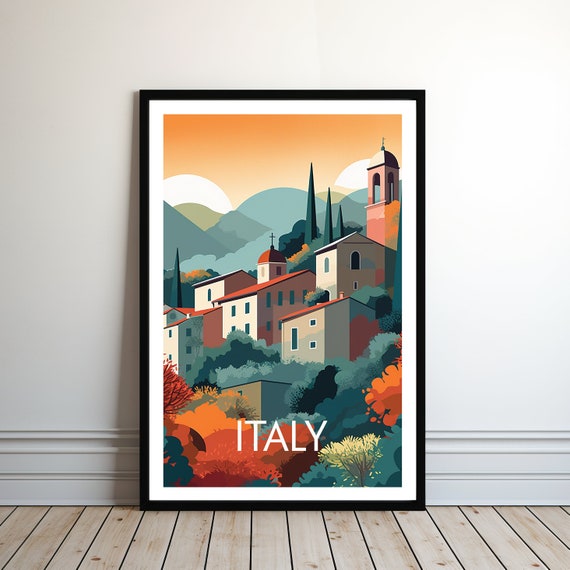 Italy Poster Wall Art Poster Print Travel Hiking Print Travel Poster Hiking Wall Art Gift For Her Gift For Him