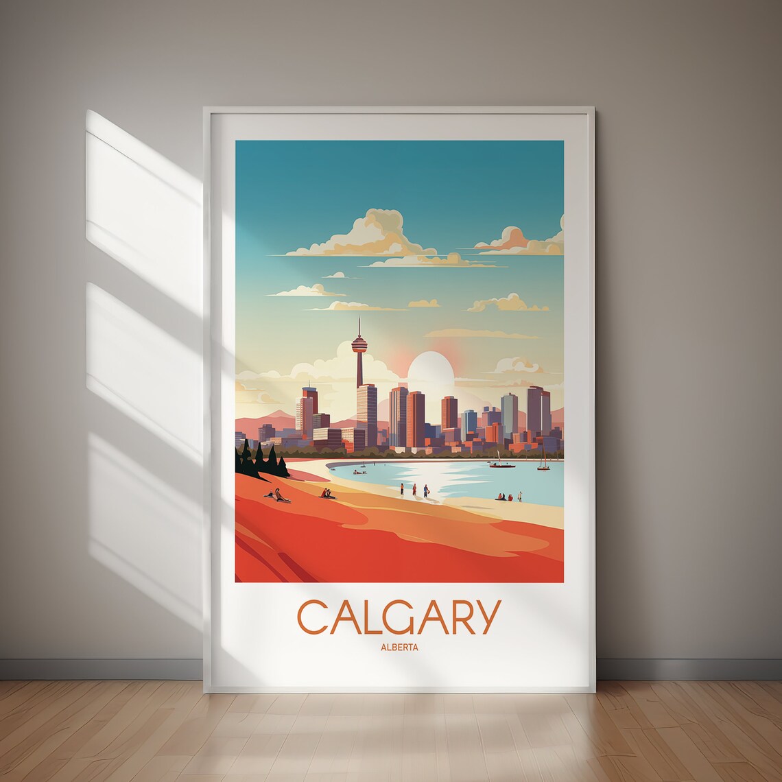 Calgary Travel Poster Art Print, Home Decor
