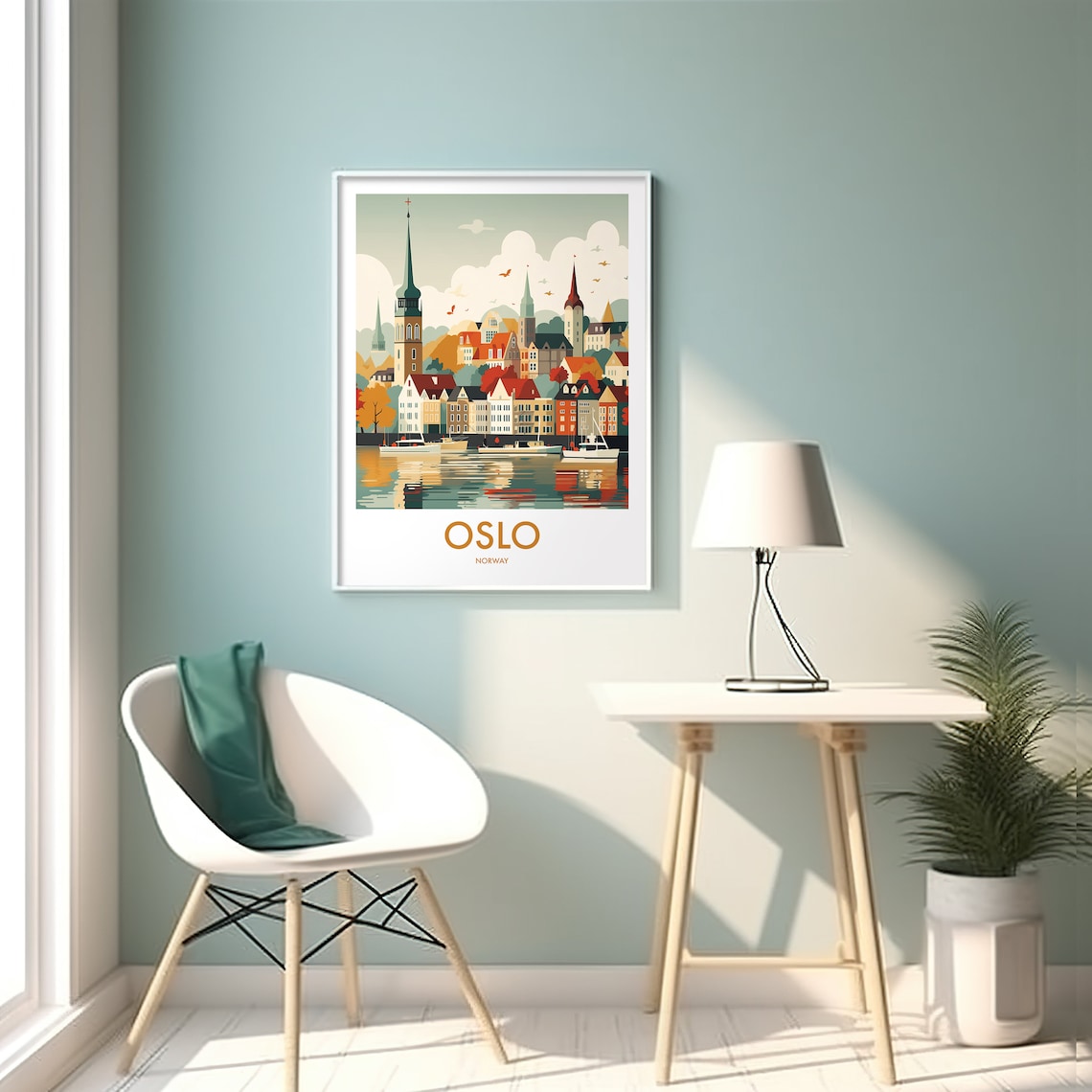Oslo Travel Poster Art Print, Europe Wall Decor - Image 2