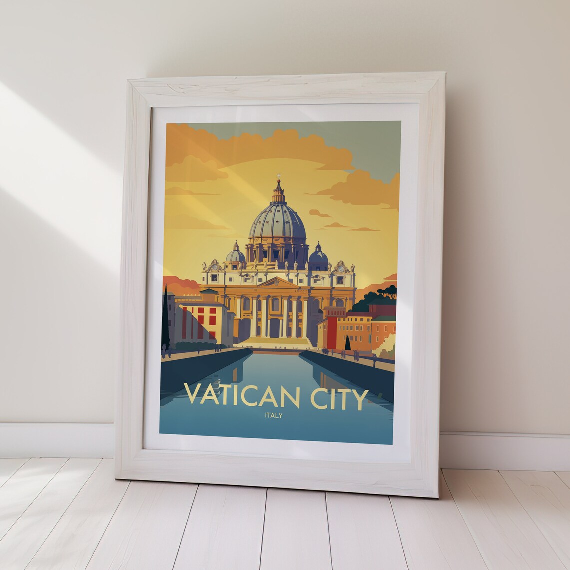 Vatican City St Peters Basilica Rome Golden Sunset Travel Poster - Image 2
