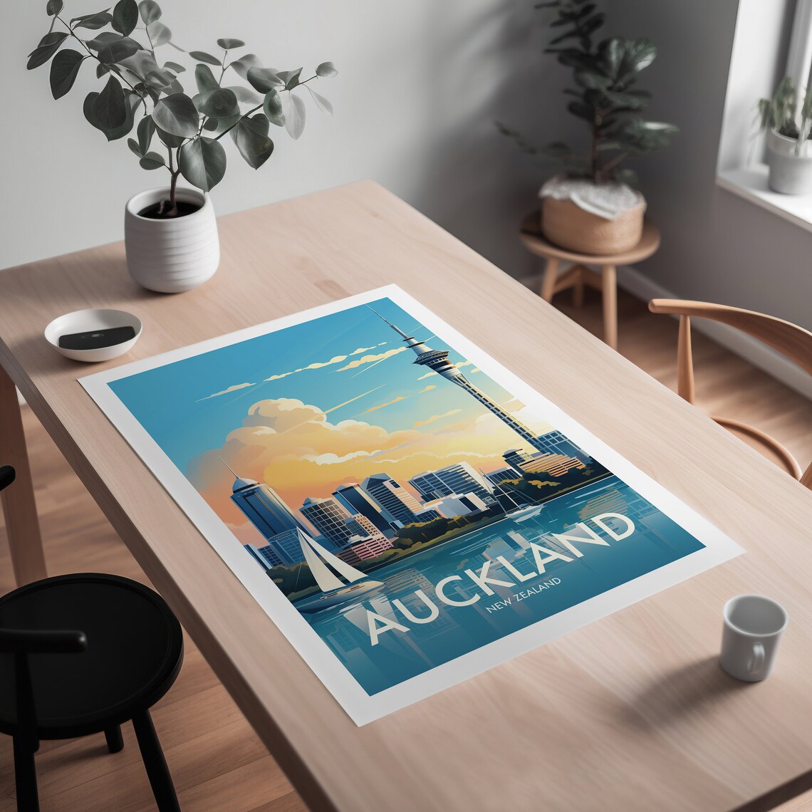 Auckland New Zealand Travel Poster, City Wall Art - Image 2