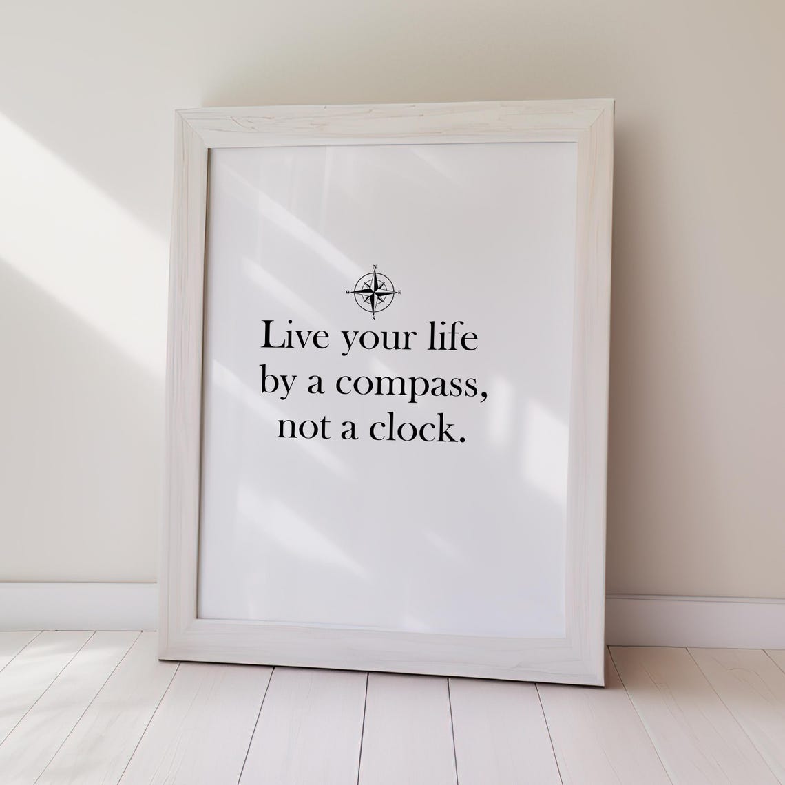 Live Your Life by a Compass Not a Clock Adventure Quote Poster - Image 2