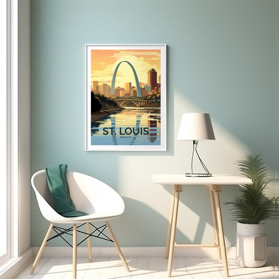 St Louis Poster Wall Art Wanderlust Holiday Travel Gift Gifts For Her Gifts For Him Holiday Gift