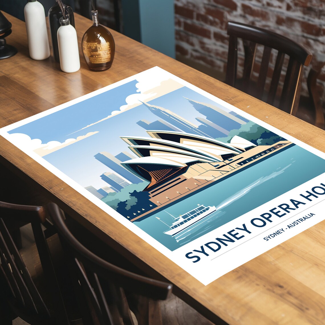 Sydney Opera House Travel Poster, Wall Art Print - Image 2