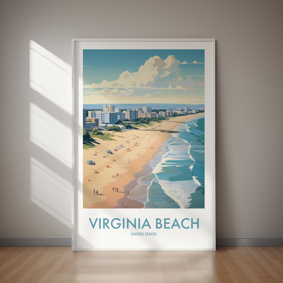 Virginia Beach Travel Poster, United States Art Print