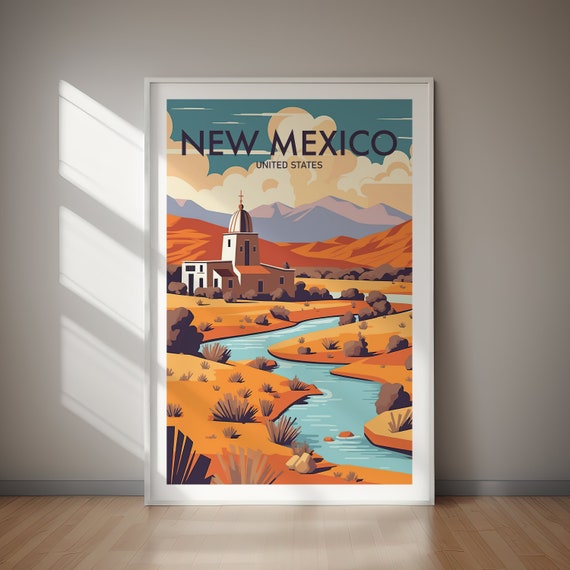 New Mexico Poster Travel Print Art Instant Gift Home Decor Holiday Gift Gift For Her Gift For Him