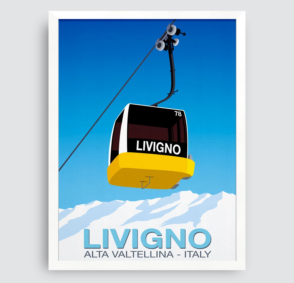 Livigno Ski Resort Travel Poster, Ski Resort Print - Image 3