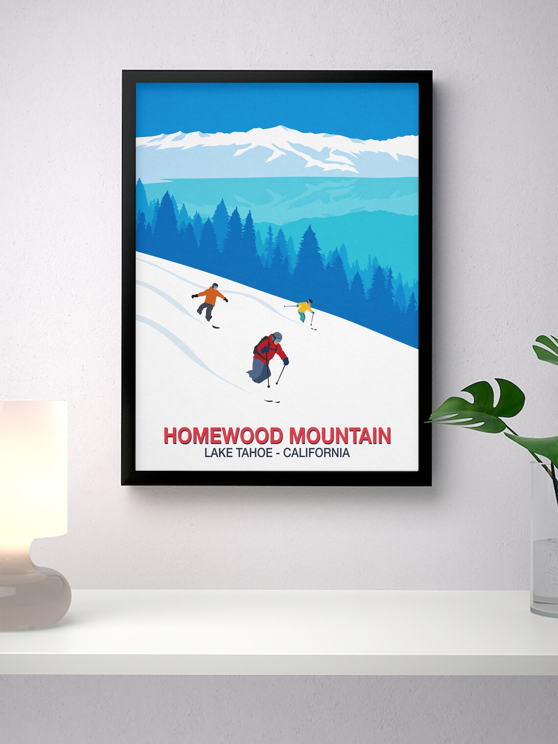 Homewood Mountain Lake Tahoe Ski Poster California Slopes Artwork - Image 4