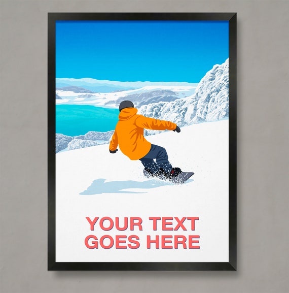 Personalised Ski Gift Custom Ski Art Snowboarder Art Poster Personalised Ski Art Personal Ski Gift