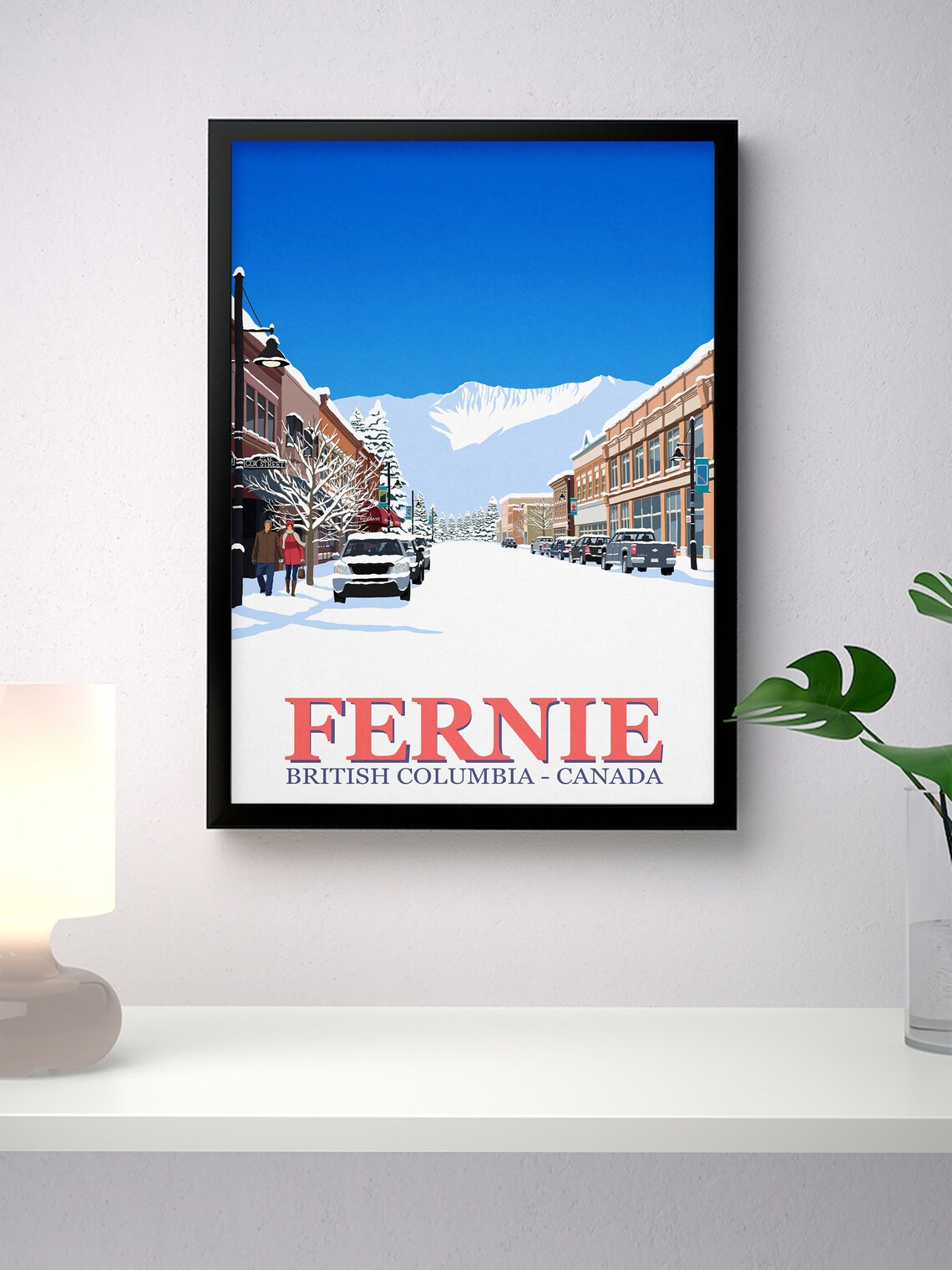 Fernie Ski Resort Travel Poster, Ski Print - Image 4
