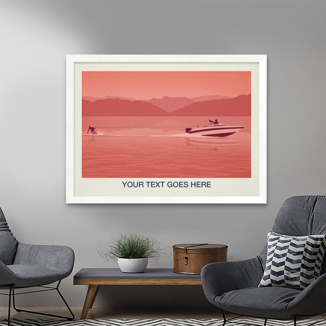 Personalised Wakeboarding Poster Personalised Wakeboarding Gift Custom Wakeboarding Art Wakeboarding Print Wakeboarding Poster - Image 2