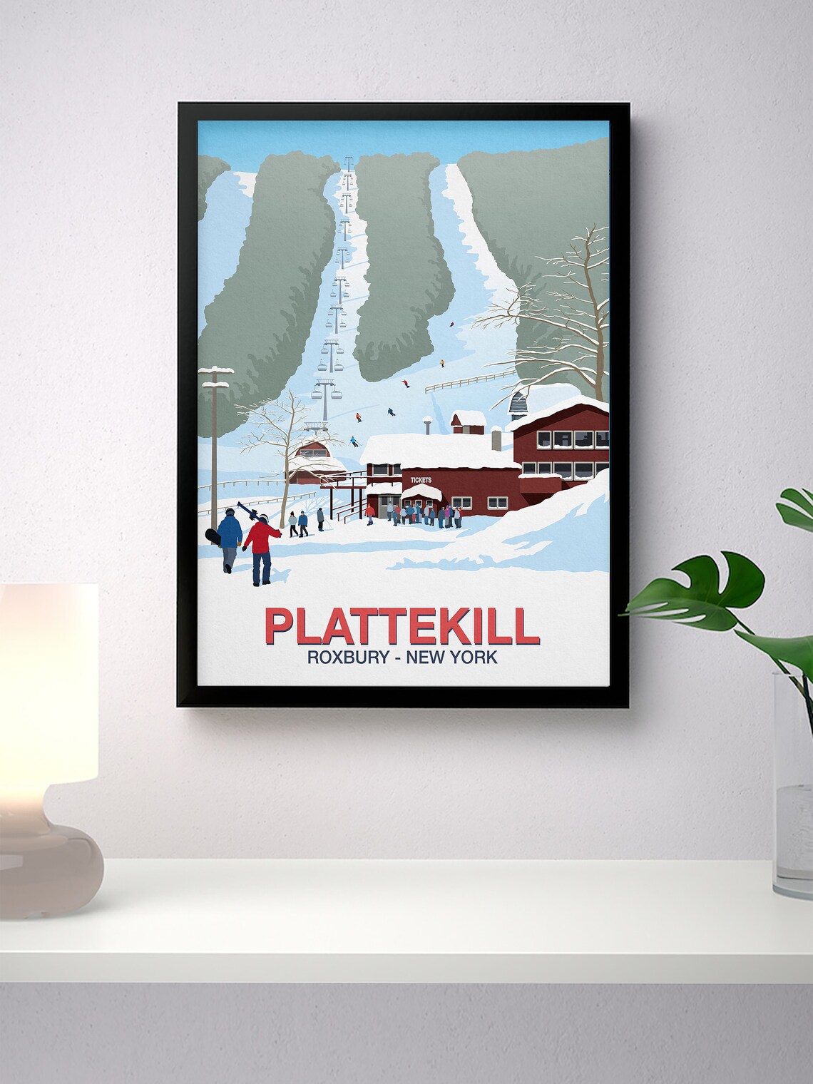 Plattekill Ski Resort Travel Poster, Ski Gifts - Image 3