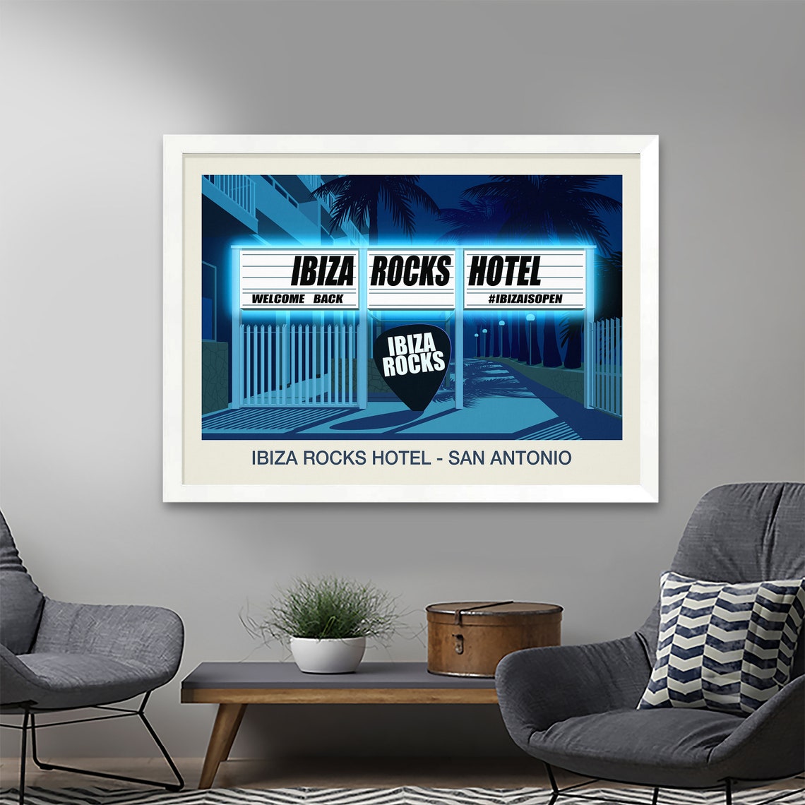 Ibiza Rocks Hotel Poster with Neon Marquee Entrance San Antonio Ibiza - Image 2
