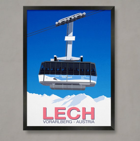 Lech Ski Resort Poster Ski Resort Poster Ski Print Snowboard Poster Ski Gifts Ski Poster