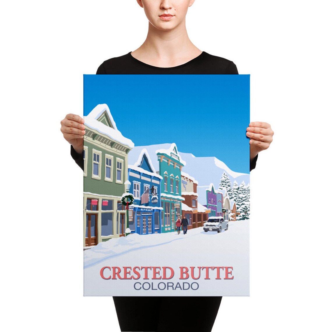 Crested Butte Colorado Snowy Main Street Victorian Town Winter Poster - Image 3