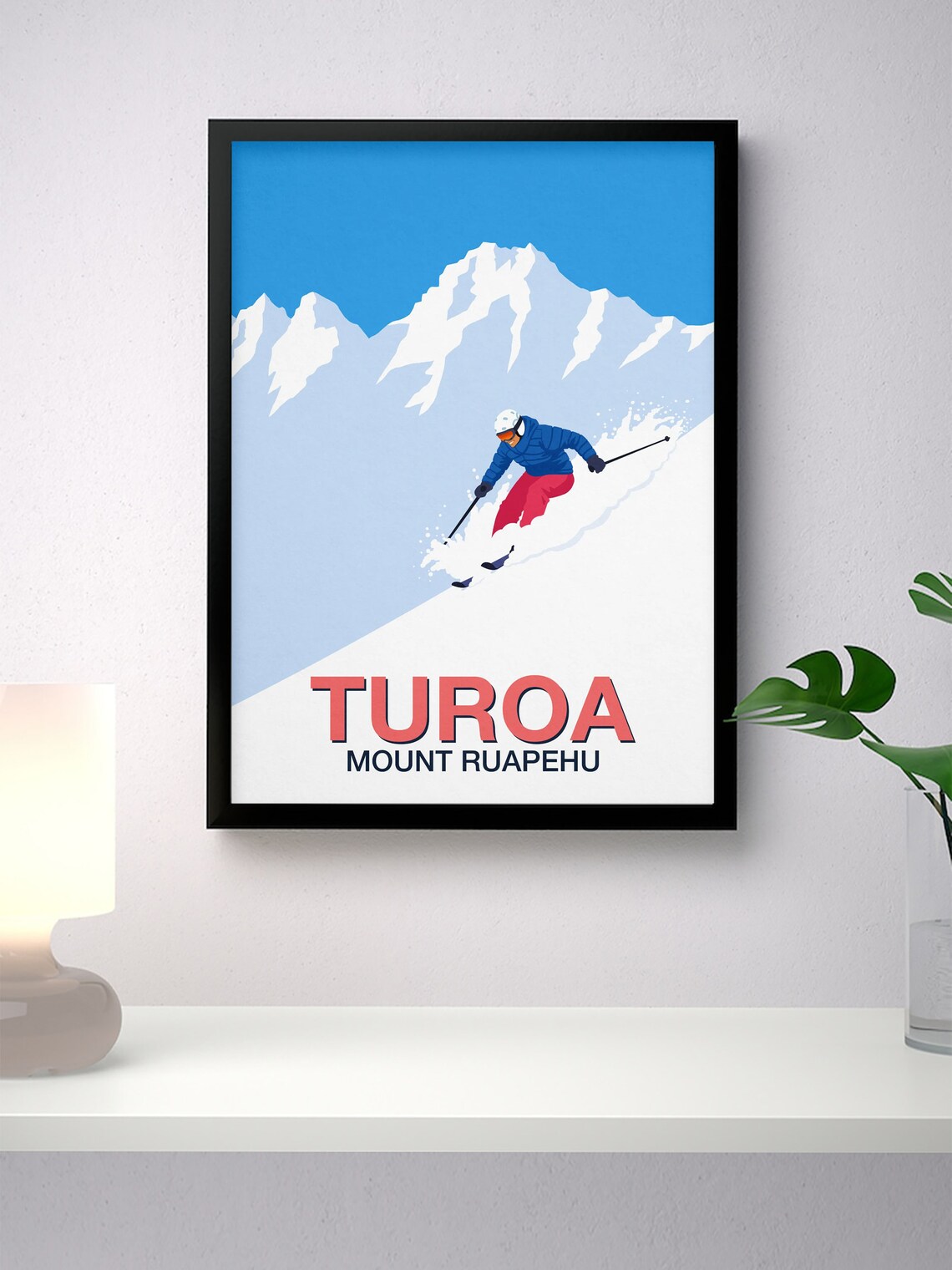 Turoa Mount Ruapehu Ski Poster New Zealand Powder Carving Art - Image 4