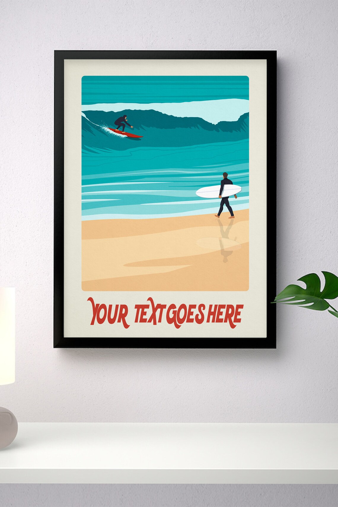 Personalised Surf Gift Custom Surf Art Print Surfing Poster Personalised Surfing Art Personal Surf Gift - Image 4