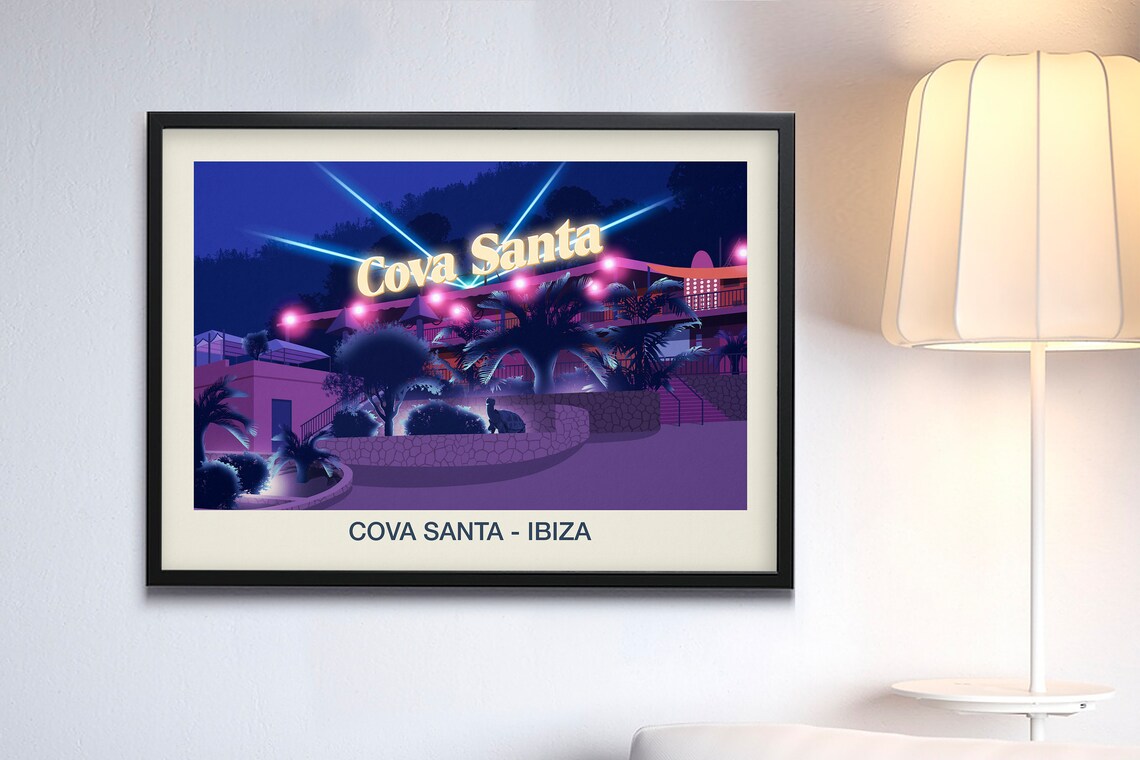Cova Santa Ibiza Travel Poster, Nightclub Print - Image 3