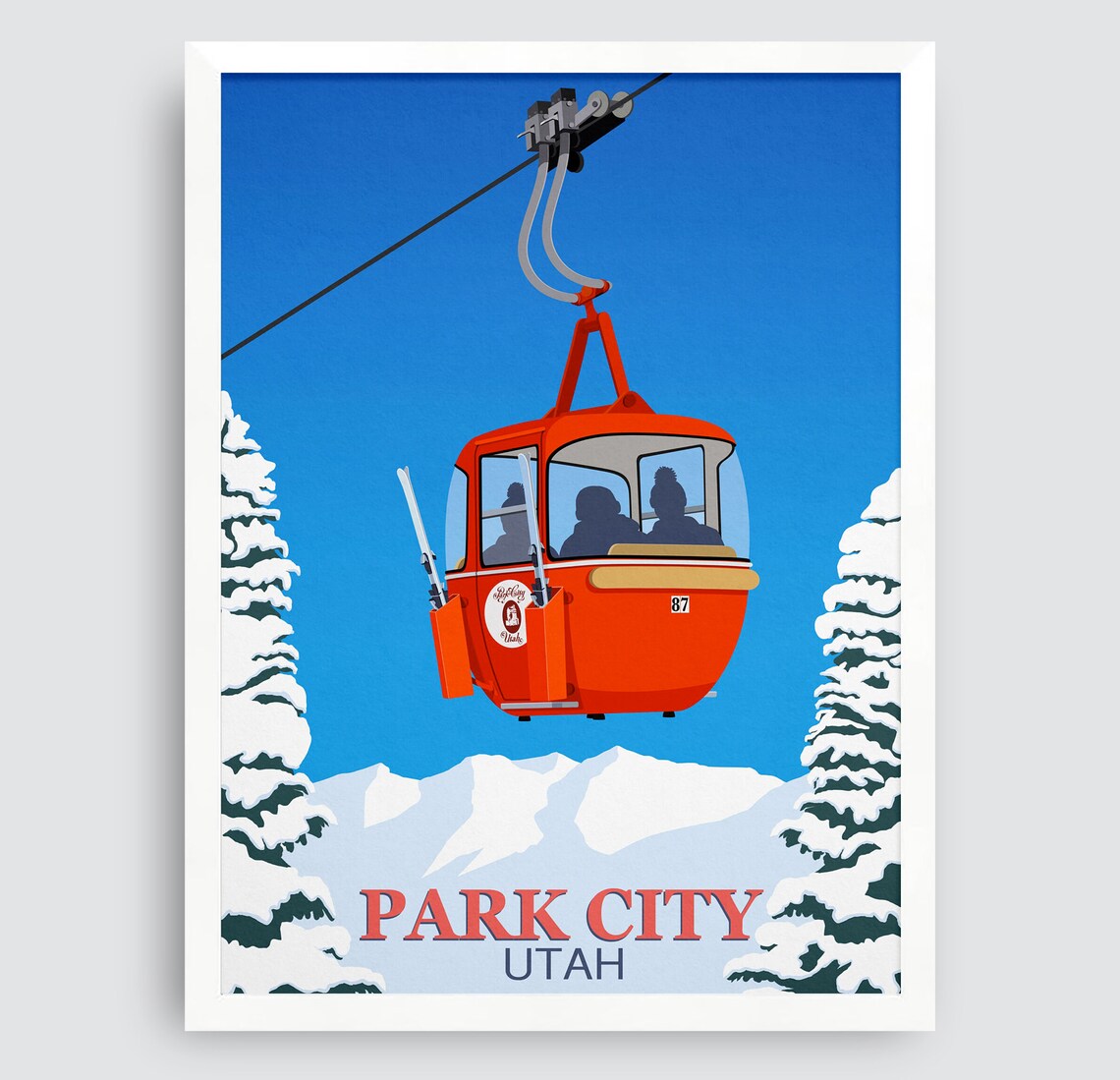 Park City Ski Resort Travel Poster, Ski Resort Print - Image 3