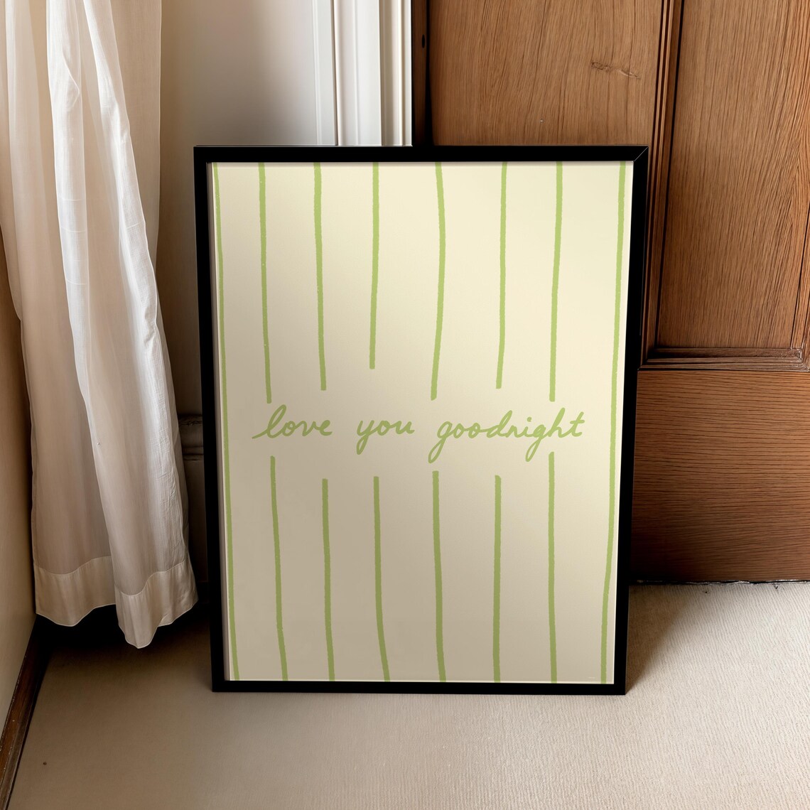 Love You Goodnight Art Print, Bedroom Decor