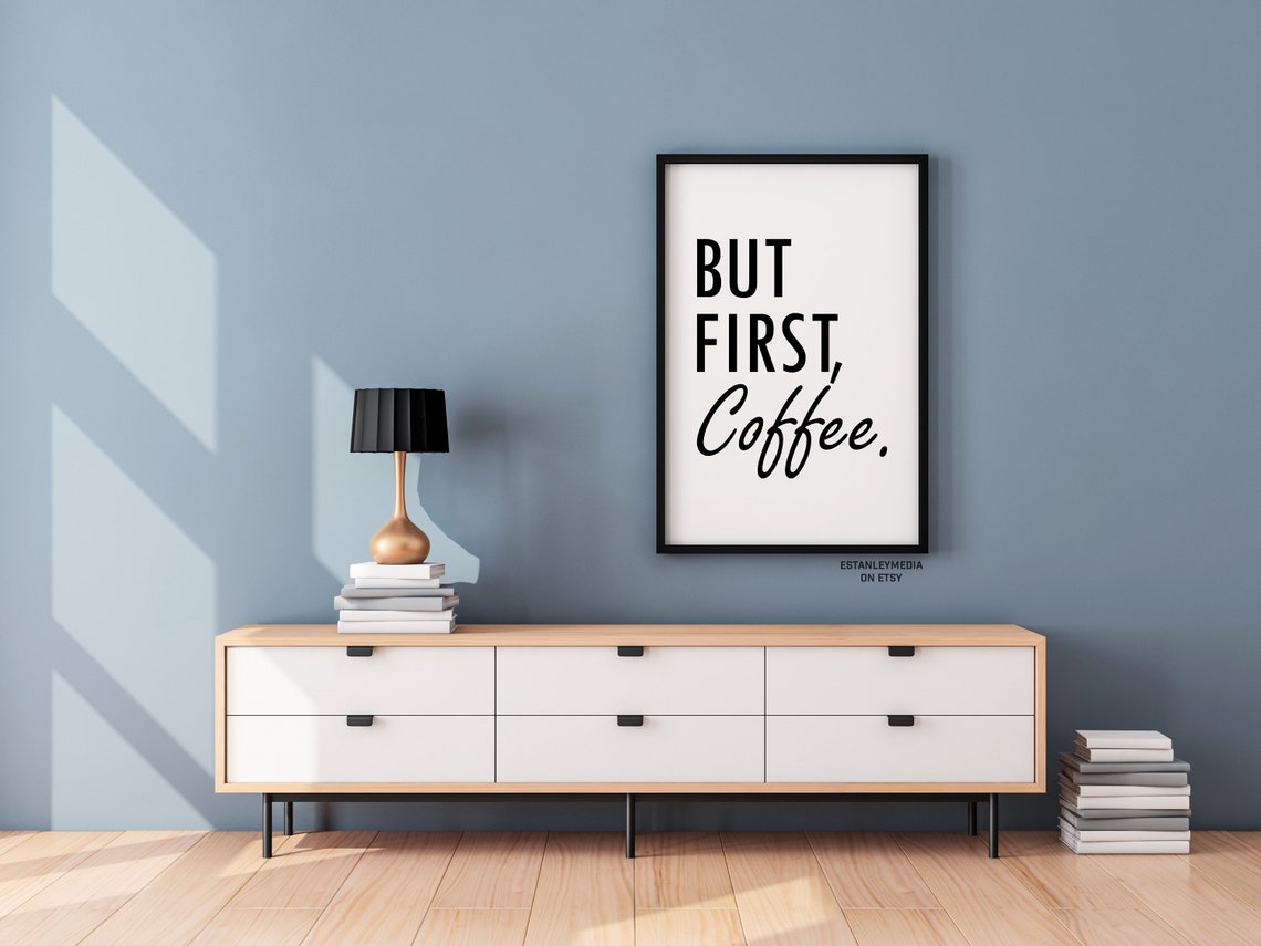 But First Coffee Elegant Script Coffee Bar Quote Sign Poster Art - Image 3