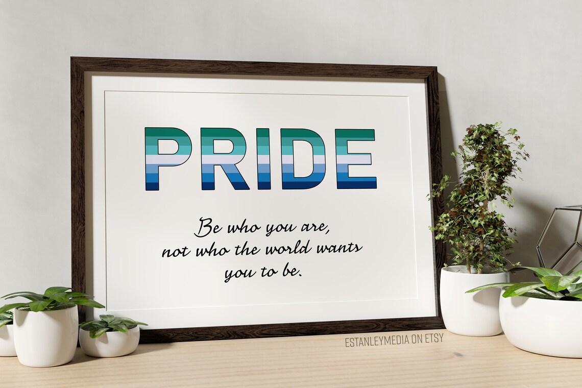 Gay Male Pride Flag Art Print, LGBTQ Pride