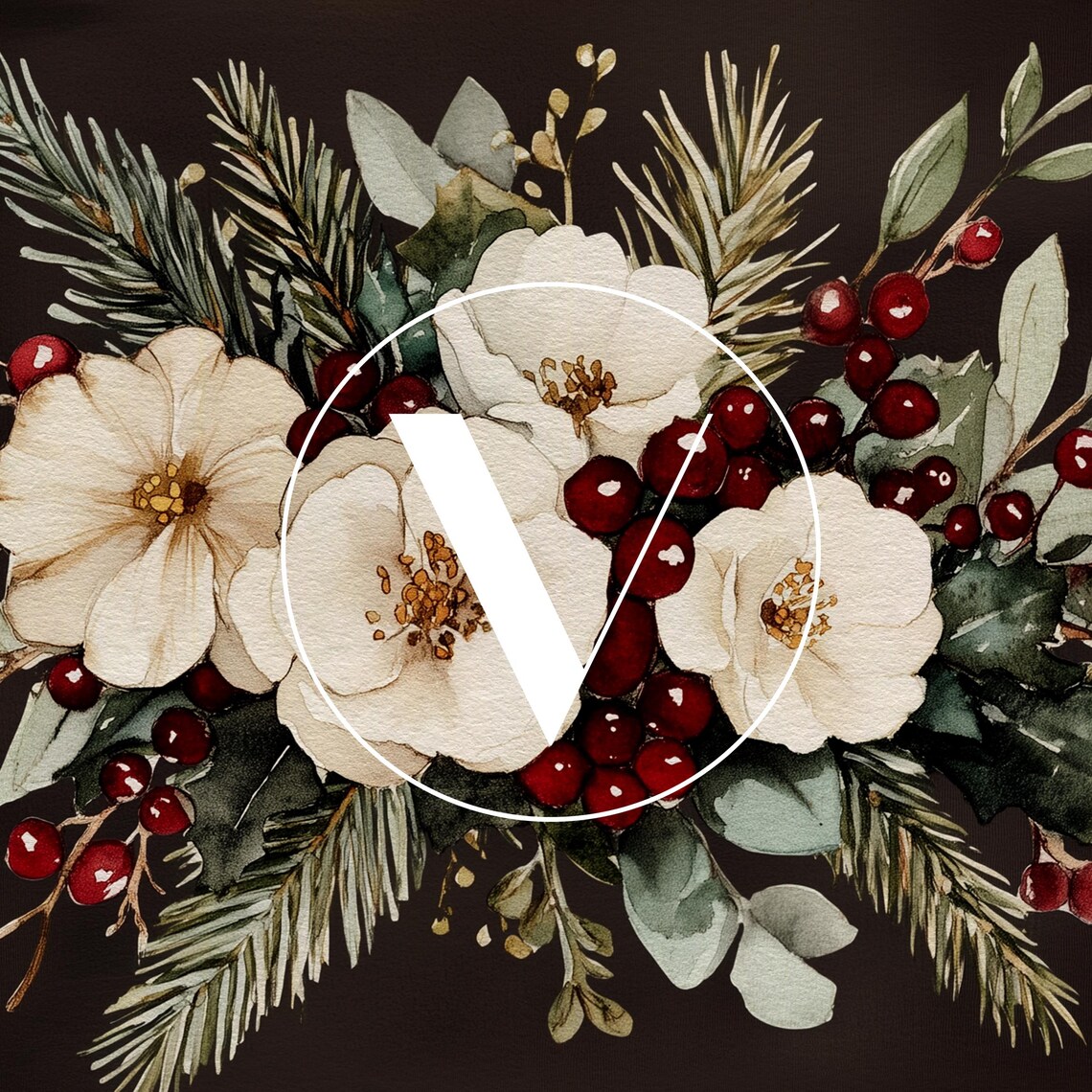 Winter Flowers Christmas Botanical Art Print - Image 3