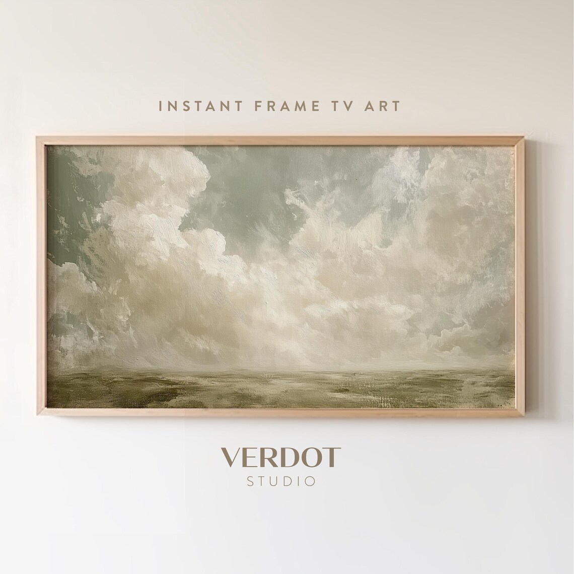 Spring Landscape Vintage Cloudy Sky Art Print