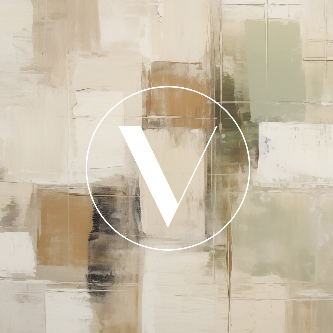 Muted Neutral Winter Abstract Geometric Art Print - Image 3
