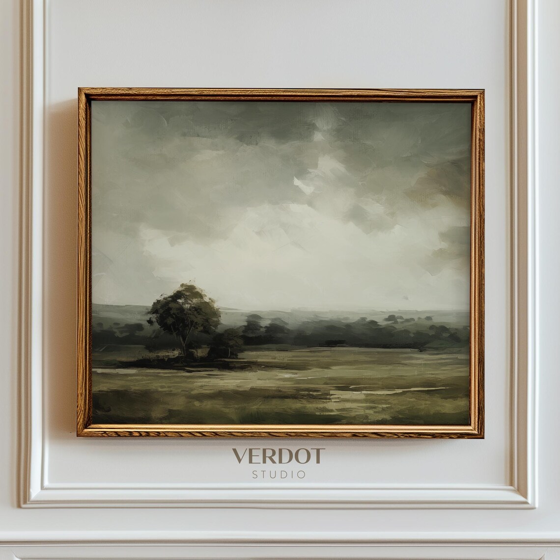 Moody Dark Landscape Painting, Victorian Country Scenery