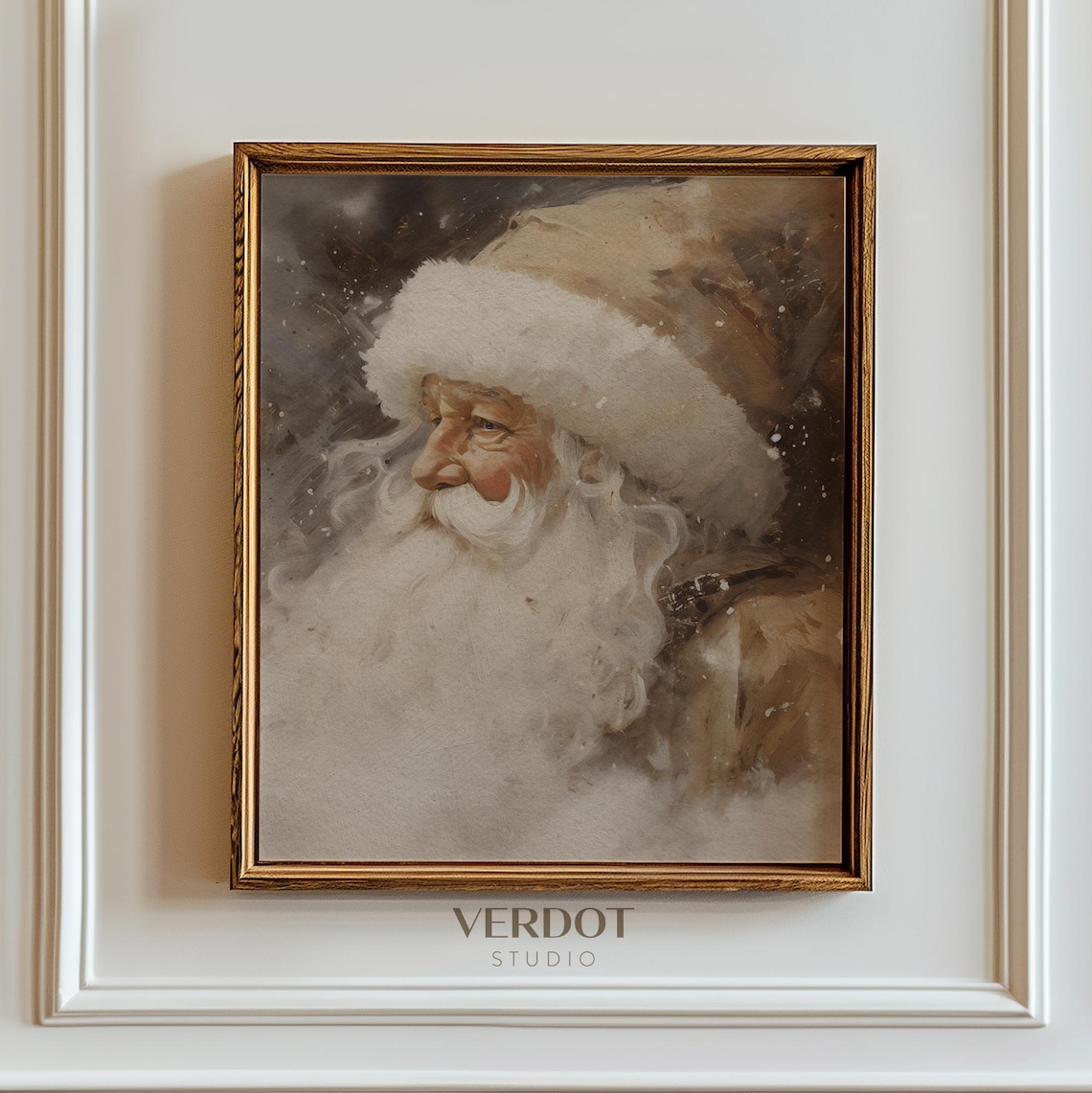 Vintage Santa Claus Christmas Wall Art, Rustic Decor