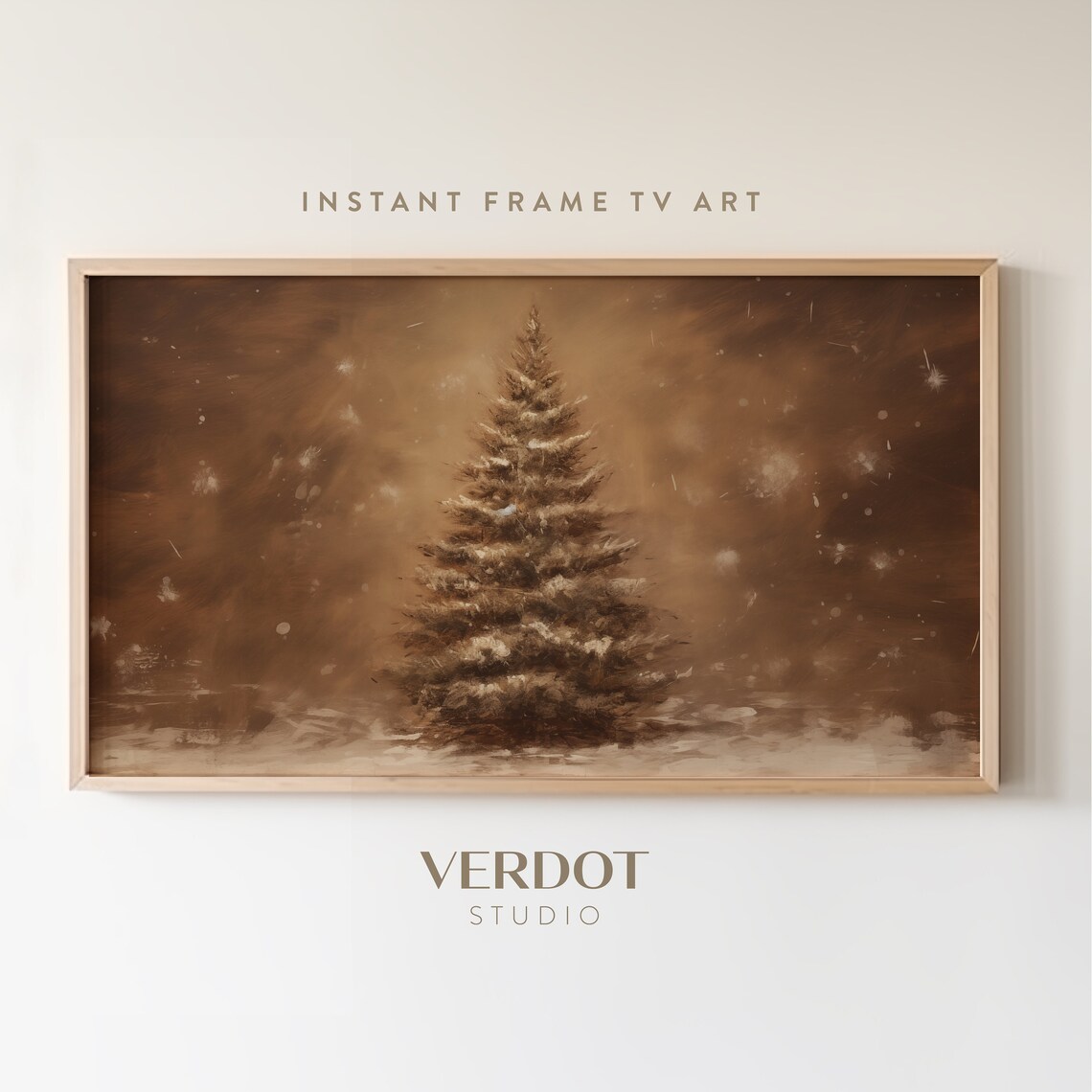 Vintage Christmas Tree Holiday Art Print