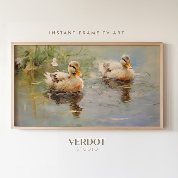 Duck Pond Spring Vintage Country Art Print