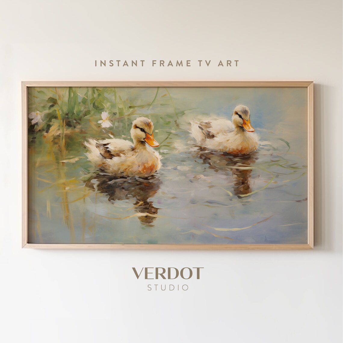 Duck Pond Spring Vintage Country Art Print