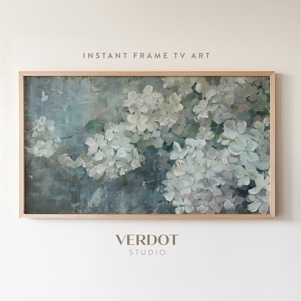 Blue Hydrangea Vintage Style Floral Art Print