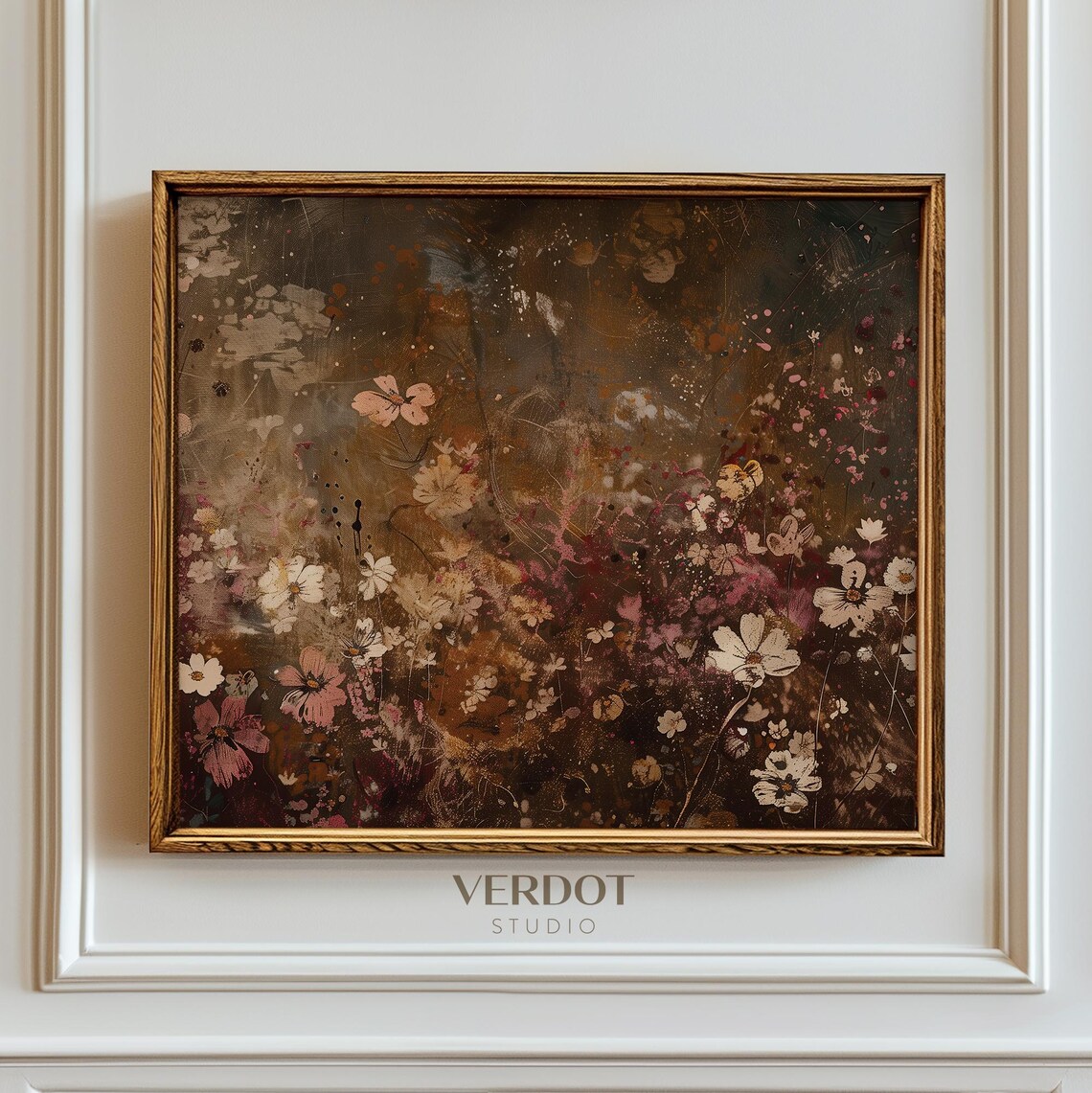 Moody Vintage Wildflowers Botanical Art Print