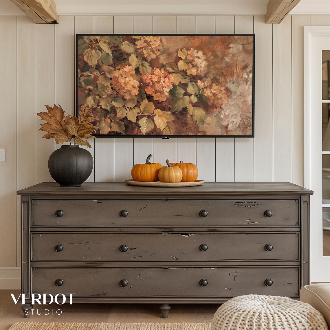 Fall Flowers Autumn Hydrangea Botanical Art Print - Image 3
