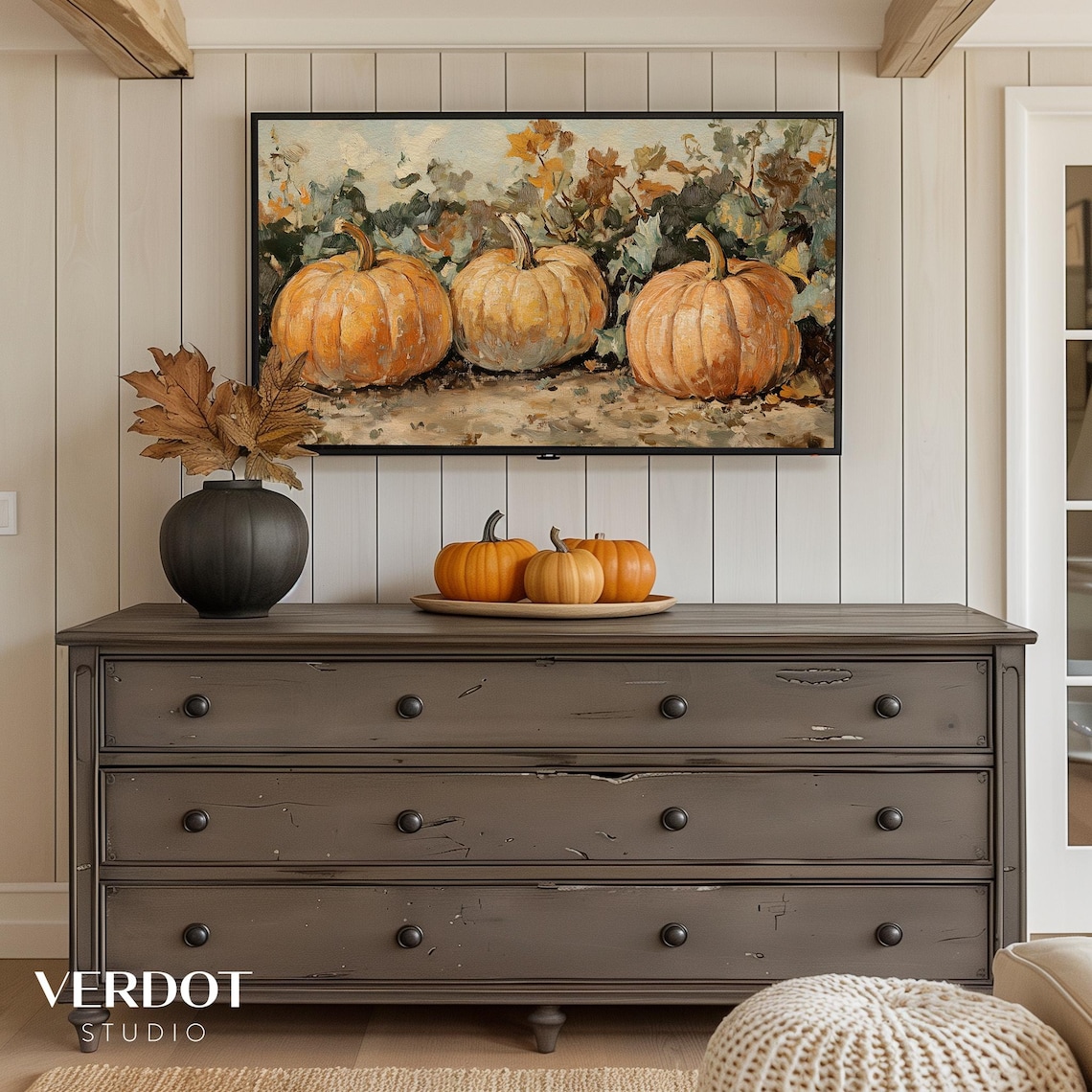 Vintage Pumpkins Fall Art Print, Rustic Farmhouse - Image 2