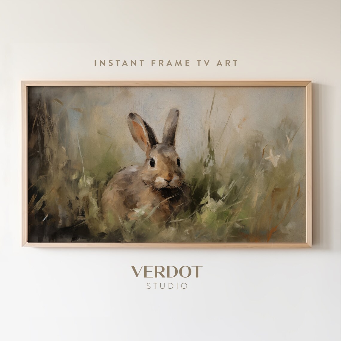 Vintage Easter Bunny Neutral Spring Rabbit Art Print