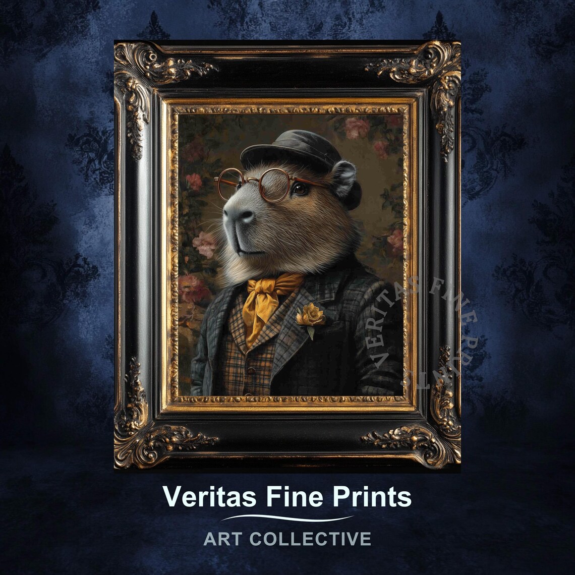 Dapper Capybara Portrait, Victorian Steampunk Art Print