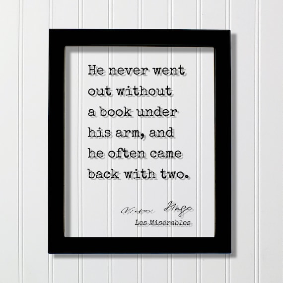 Victor Hugo Les Miserables Book Lover Reading Quote Poster Typography